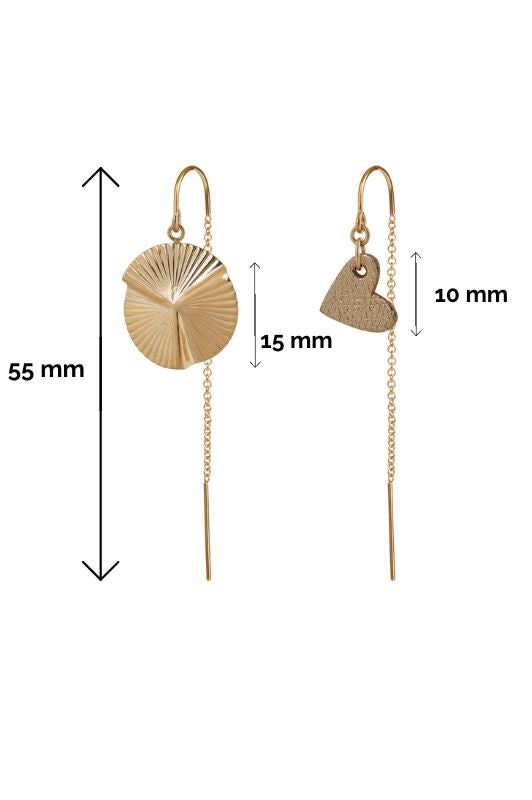 Earrings mix nolah's heart*leather gold filled