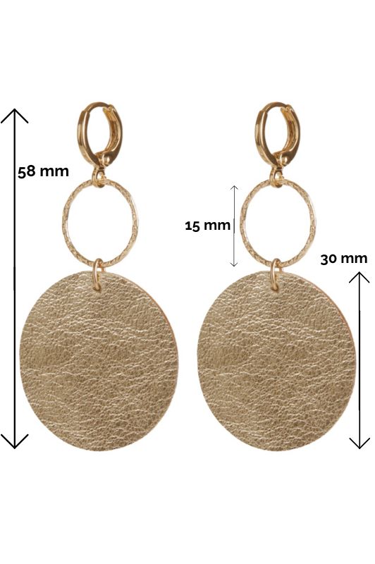 Earrings coco love*leather gold filled