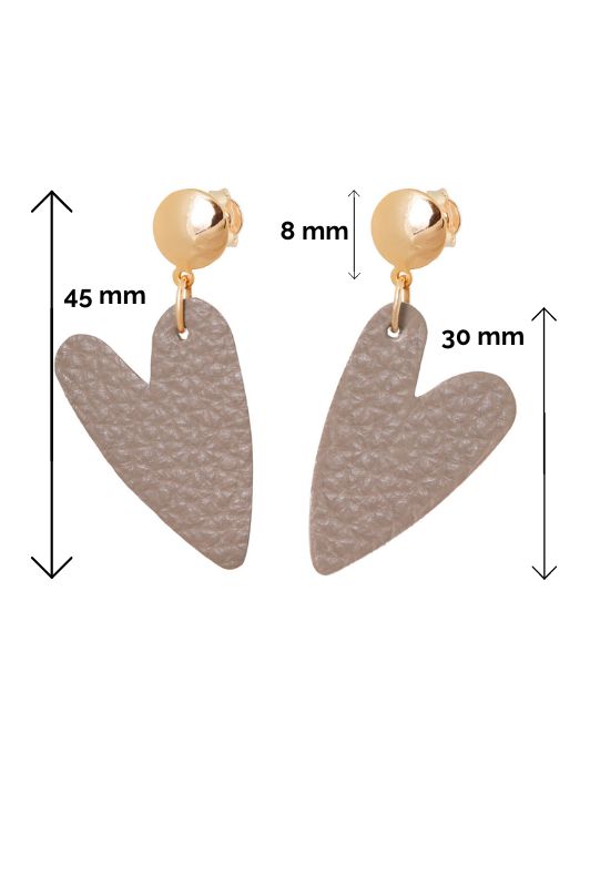 Earrings big love*leather gold filled*stud