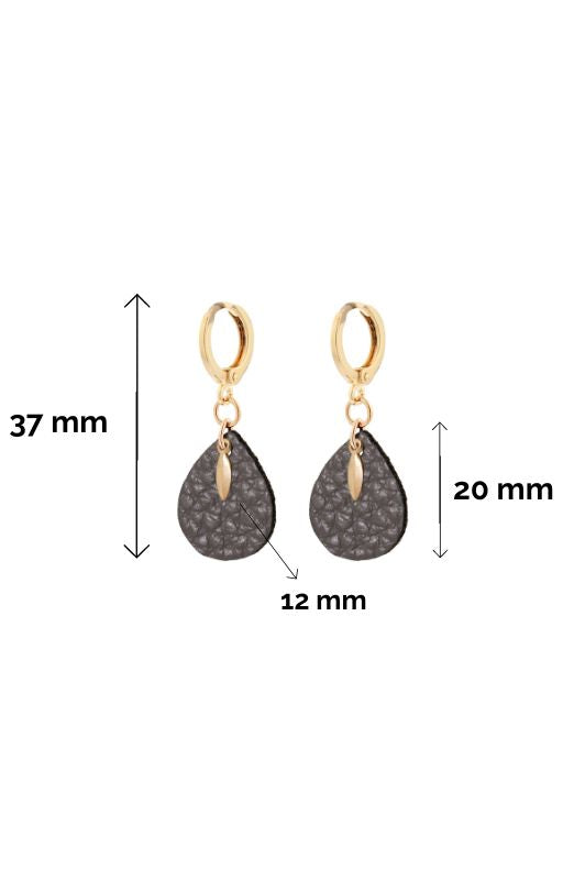 Earrings spiky mini me*leather gold filled*clip