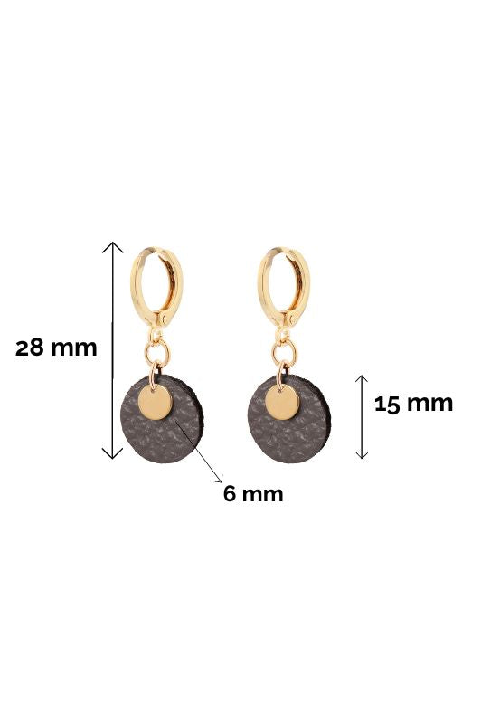 Earrings mini eye on you*leather gold filled*clip