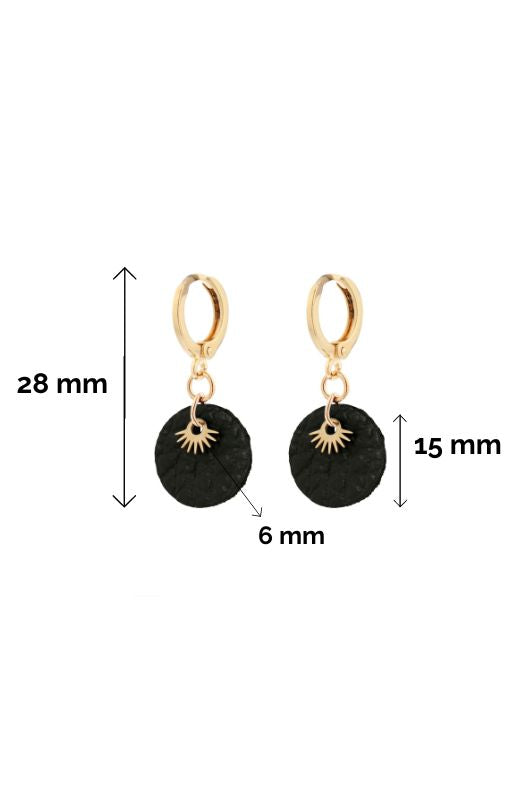 Earrings mini eye in love*leather gold filled*clip