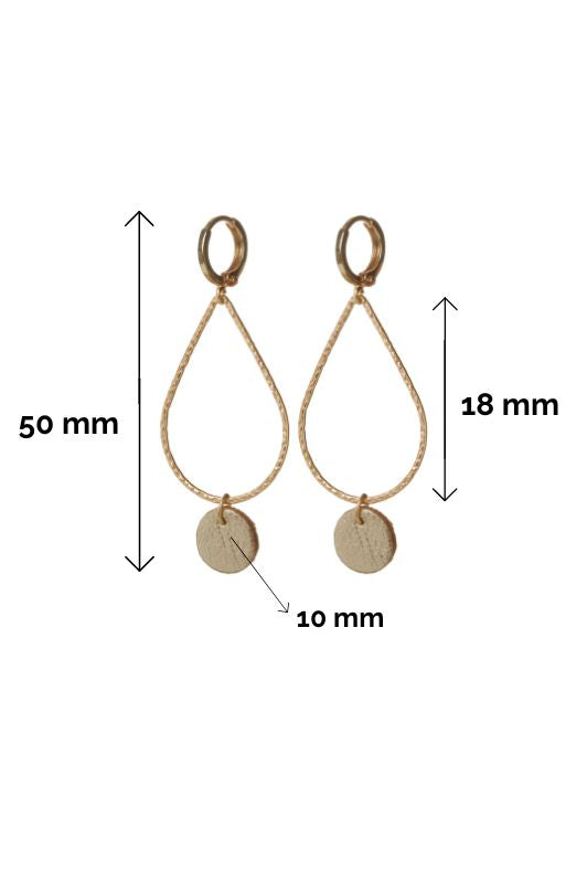 Earrings Moo's love drop*leather gold filled*structure