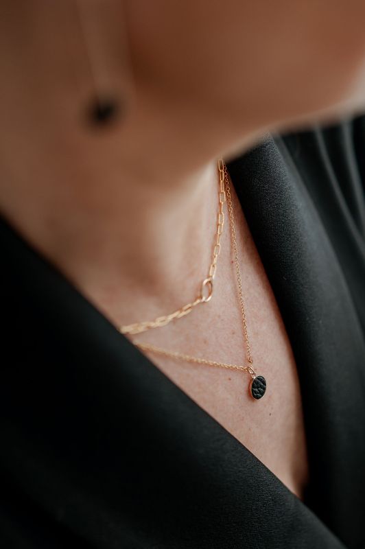 Necklace julia's mini me*leather gold filled