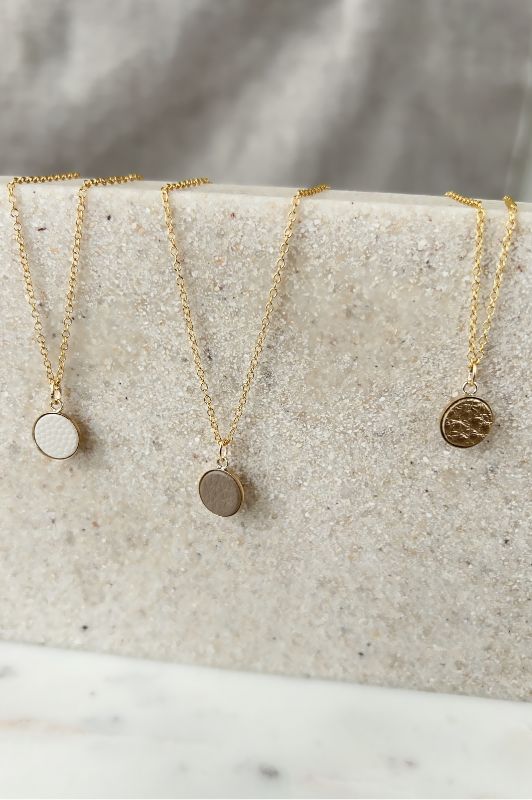 Necklace julia's mini me*leather gold filled
