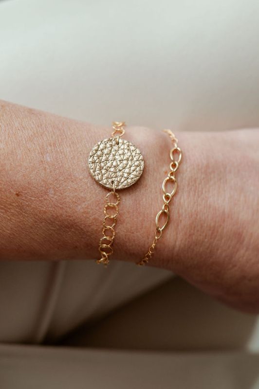 Bracelet mini me*leer gold filled