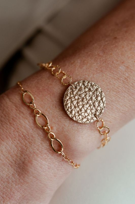 Bracelet mini me*leer gold filled