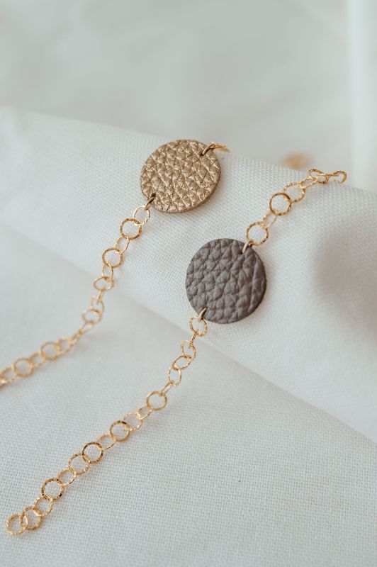 Bracelet mini me*leer gold filled
