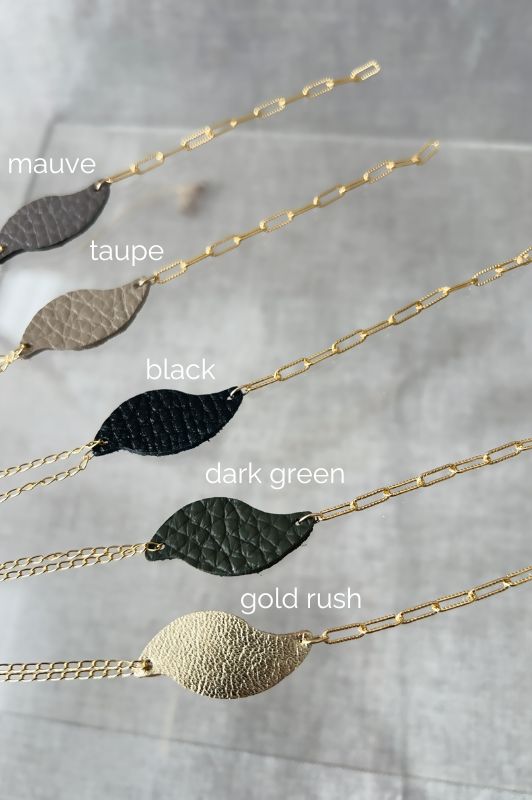 Armband take your wave*leer gold filled