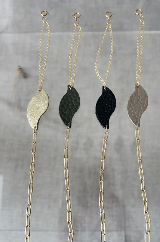 Armband take your wave*leer gold filled