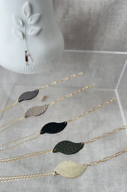 Armband take your wave*leer gold filled