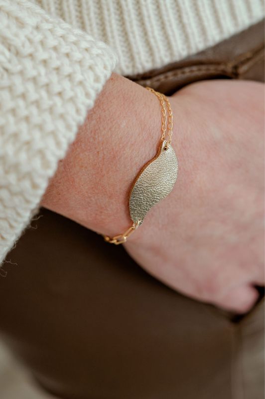Armband take your wave*leer gold filled