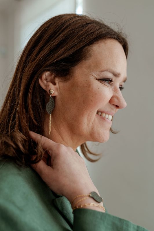 oorbellen take your wave*leer gold filled