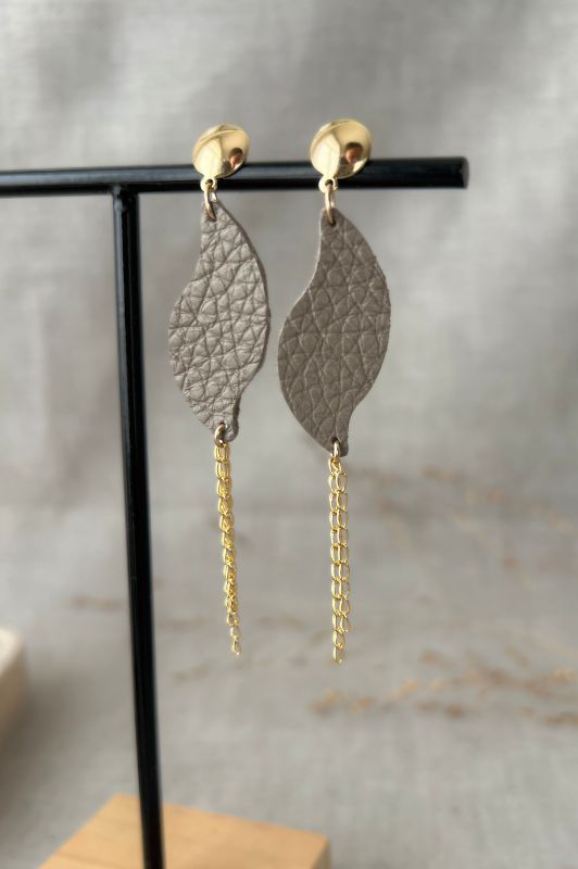 oorbellen take your wave*leer gold filled