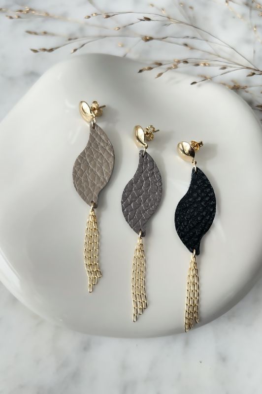 oorbellen take your wave*leer gold filled