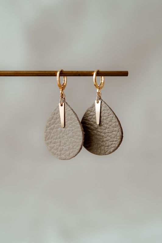 Oorbellen spiky little love*leer gold filled*clip