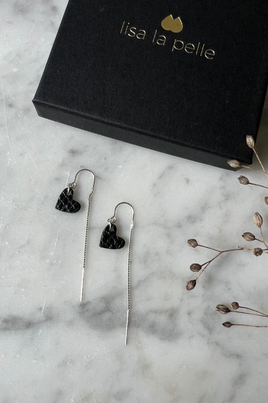 Oorbellen true to your heart*leer silver*oorketting