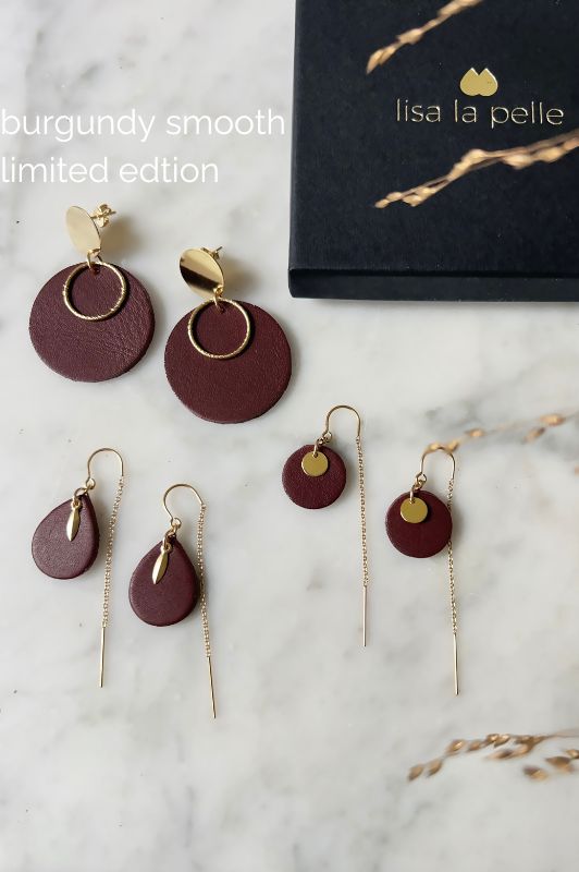 Oorbellen spiky little love*leer gold filled