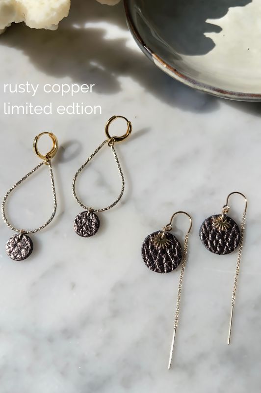 Oorbellen see through moo*leer gold filled*oorketting