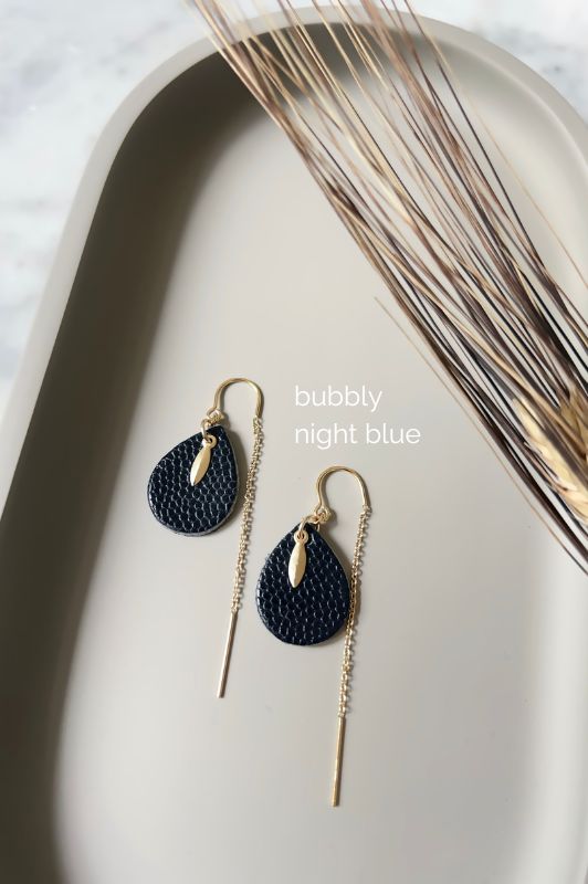 Oorbellen spiky mini me*leer gold filled*oorketting