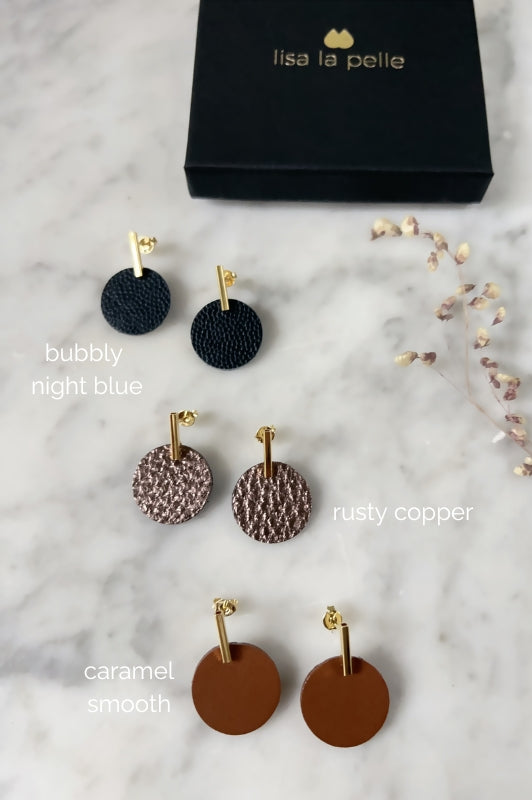 Earrings confetti namaste*leather gold filled
