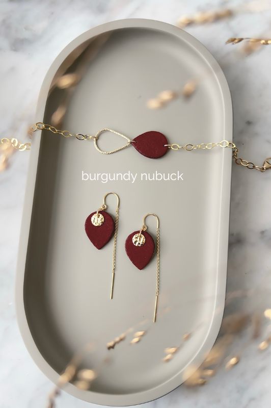 Oorbellen julia's mini me*leer gold filled*oorketting