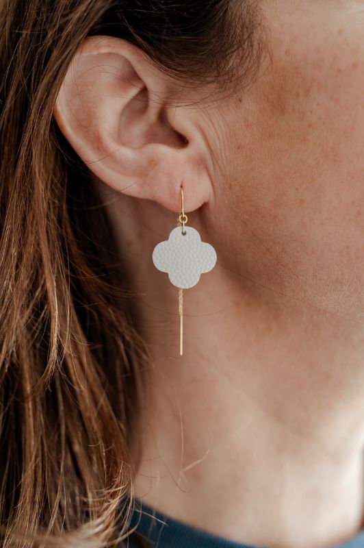 Earrings julia's mini me*leather gold filled*basic