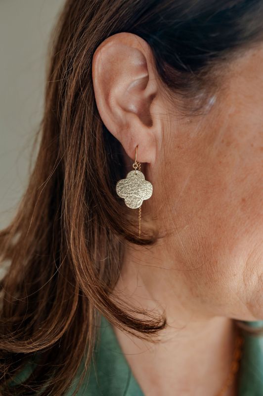 Oorbellen only luck*leer gold filled*oorketting