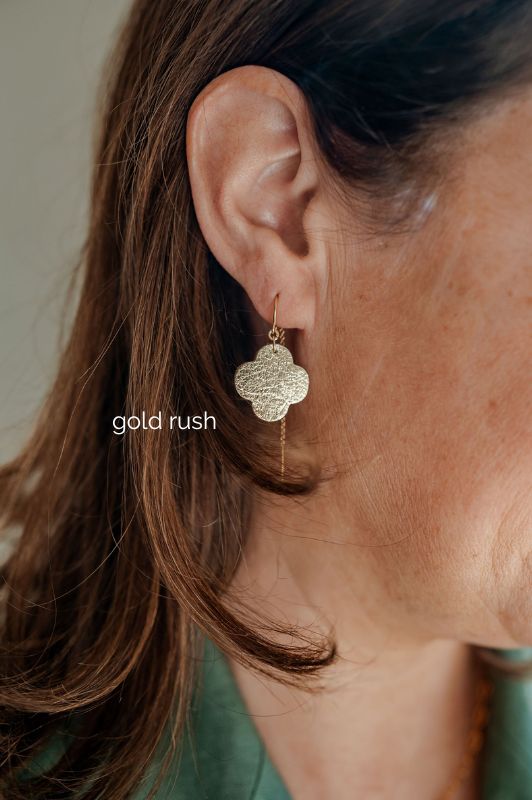 Oorbellen only luck*leer gold filled*oorketting