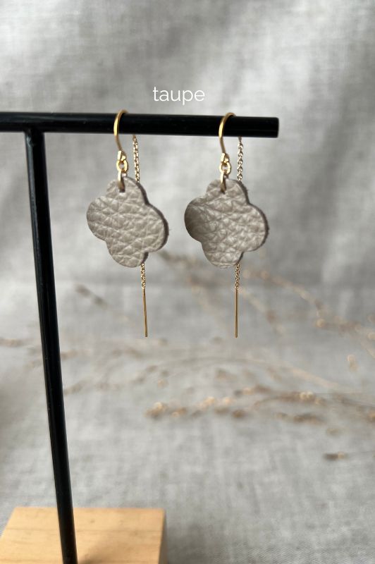 Earrings julia's mini me*leather gold filled*basic