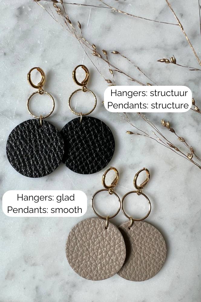 Earrings coco love*leather gold filled