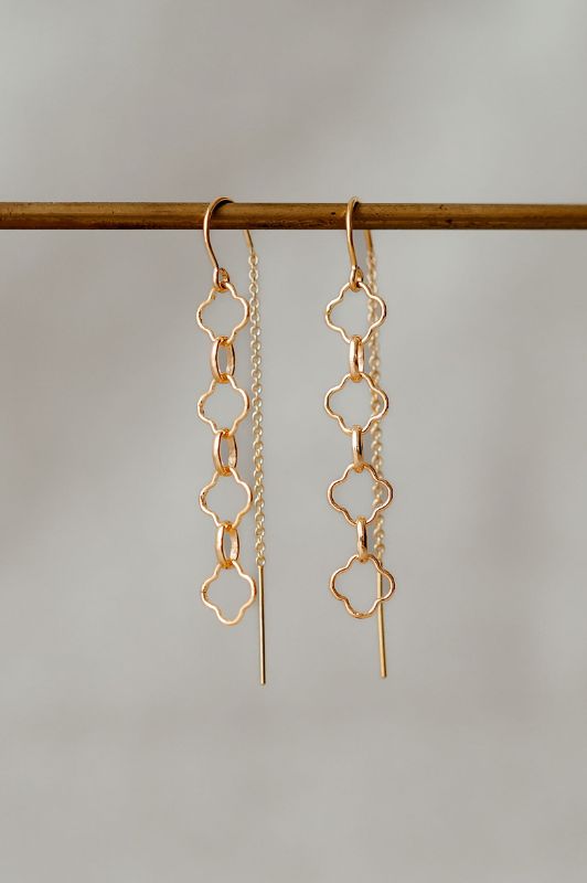 Oorbellen single only luck*gold filled*oorketting