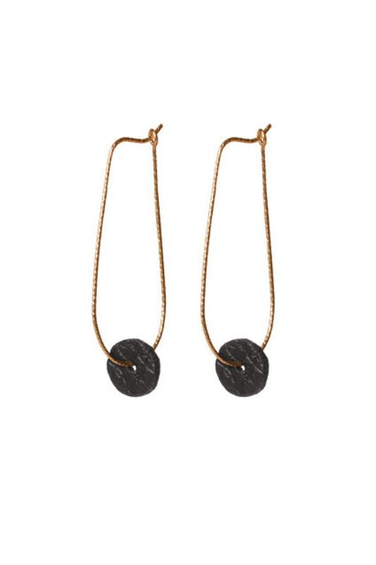 Oorbellen moo swing*leer gold filled