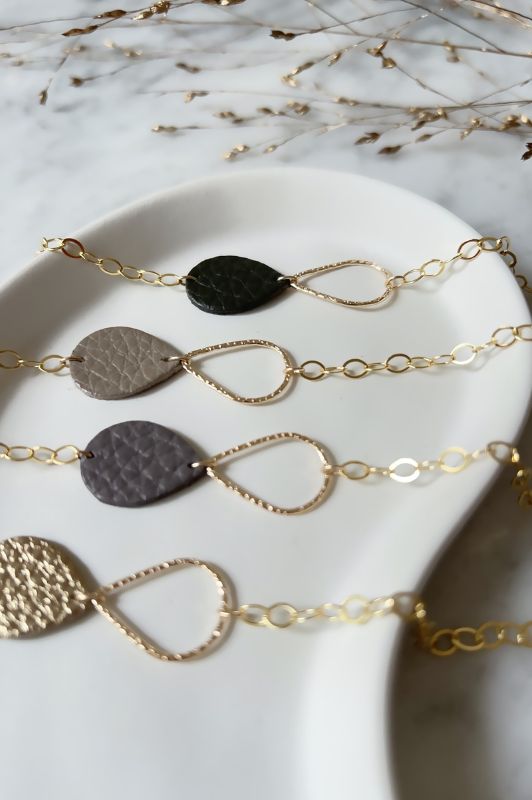 Bracelet mini me*leer gold filled