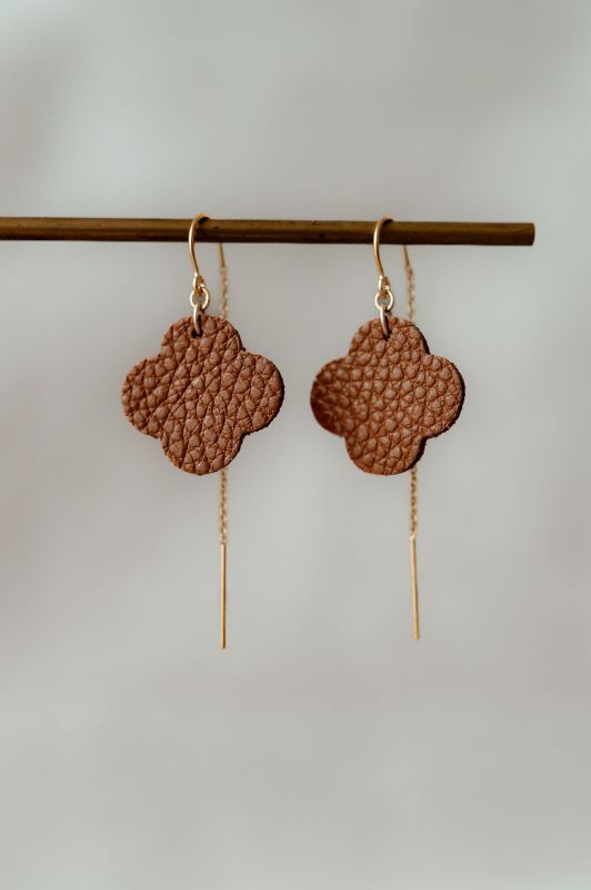Oorbellen only luck*leer gold filled*oorketting
