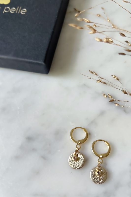 Oorbellen see through moo*leer gold filled*clip