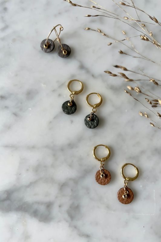 Oorbellen see through moo*leer gold filled*clip