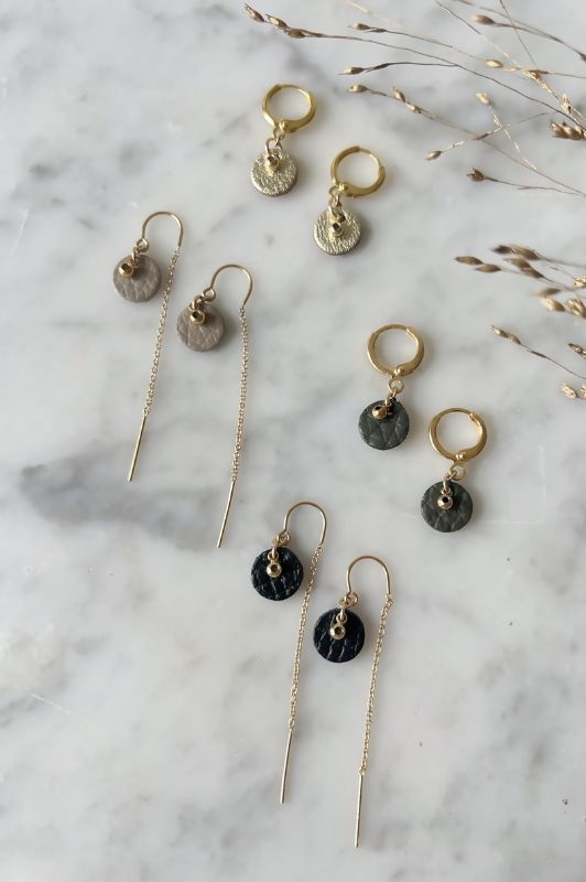 Oorbellen see through moo*leer gold filled*oorketting