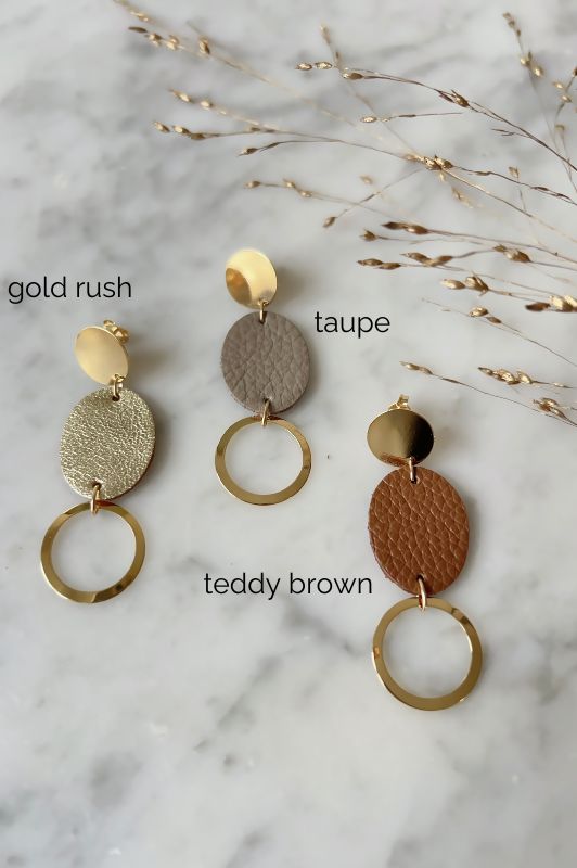 Oorbellen never letting go*leer gold filled