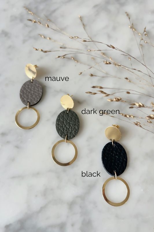 Oorbellen never letting go*leer gold filled