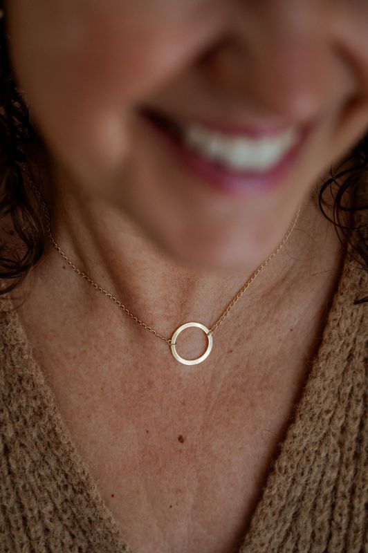 Oorbellen never letting go*leer gold filled