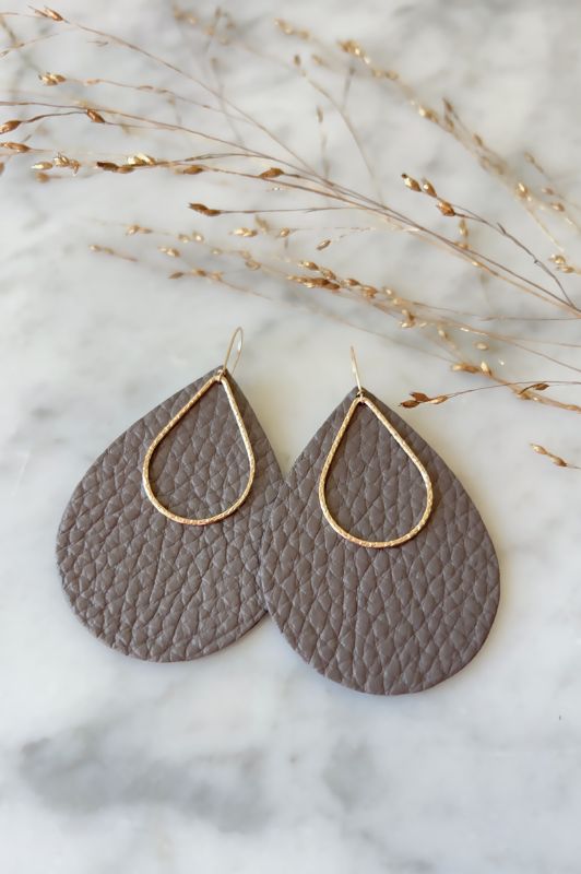 Oorbellen love me two*leer en gold filled