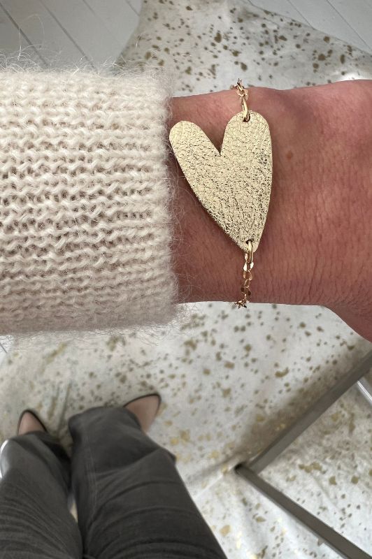 Bracelet big love*leather gold filled