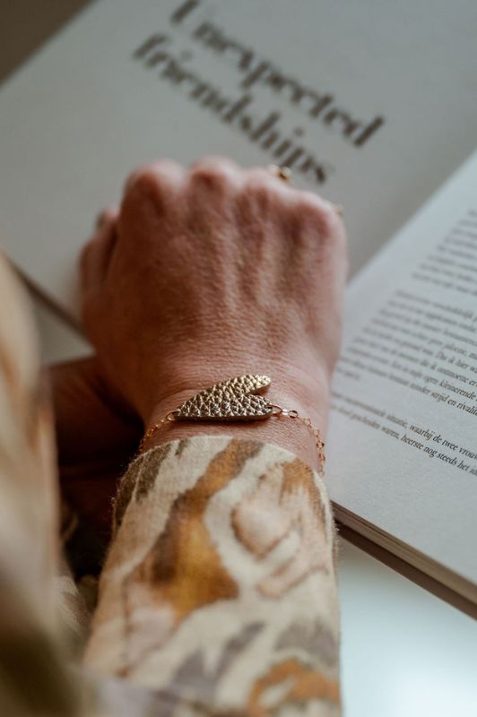 Bracelet big love*leather gold filled
