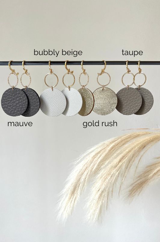 Earrings coco love*leather gold filled