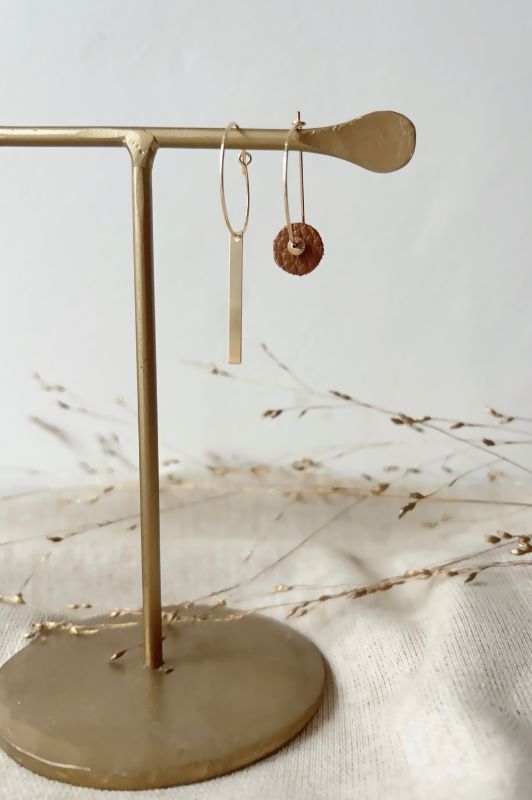 Oorbellen mix me or moo*leer gold filled