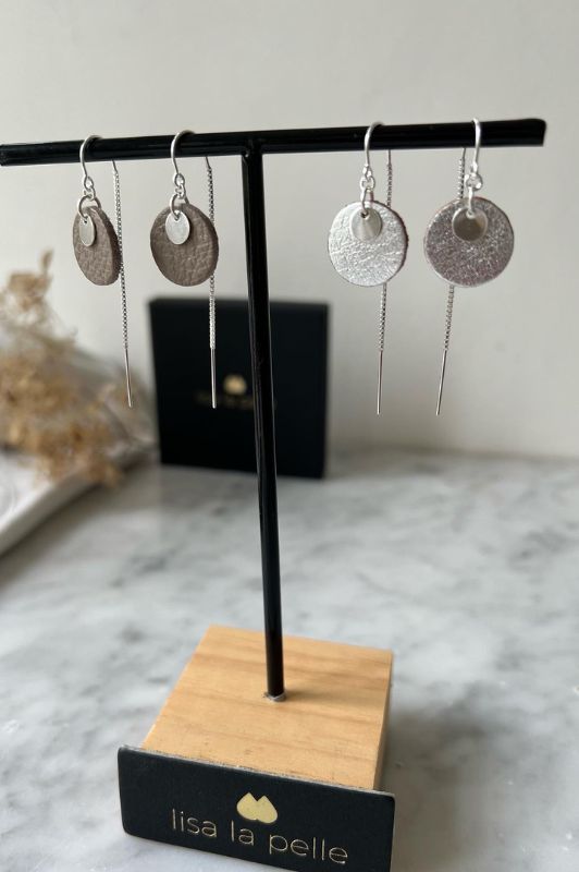 Oorbellen mini eye on you*leer silver