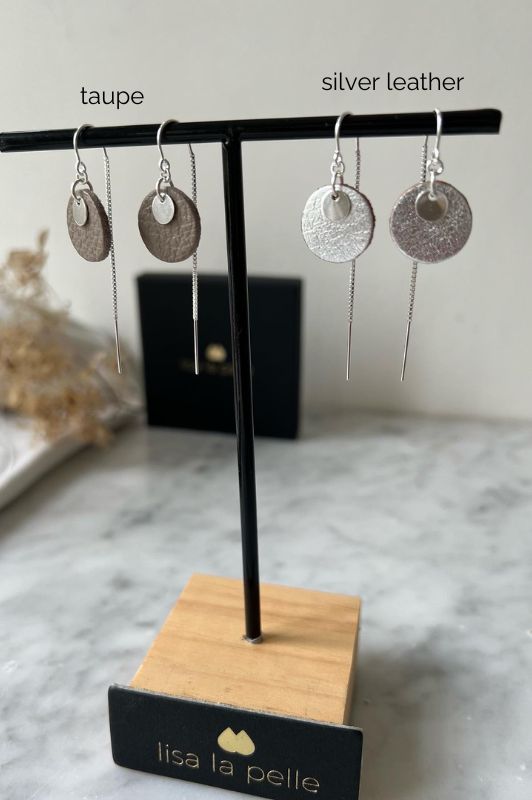 Oorbellen mini eye on you*leer silver