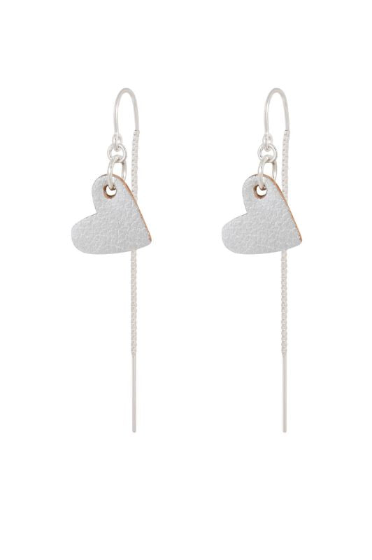 Oorbellen true to your heart*leer silver*oorketting