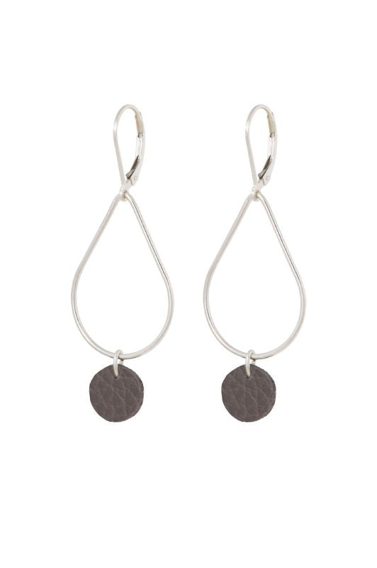 Oorbellen moo's lovedrop*leer silver